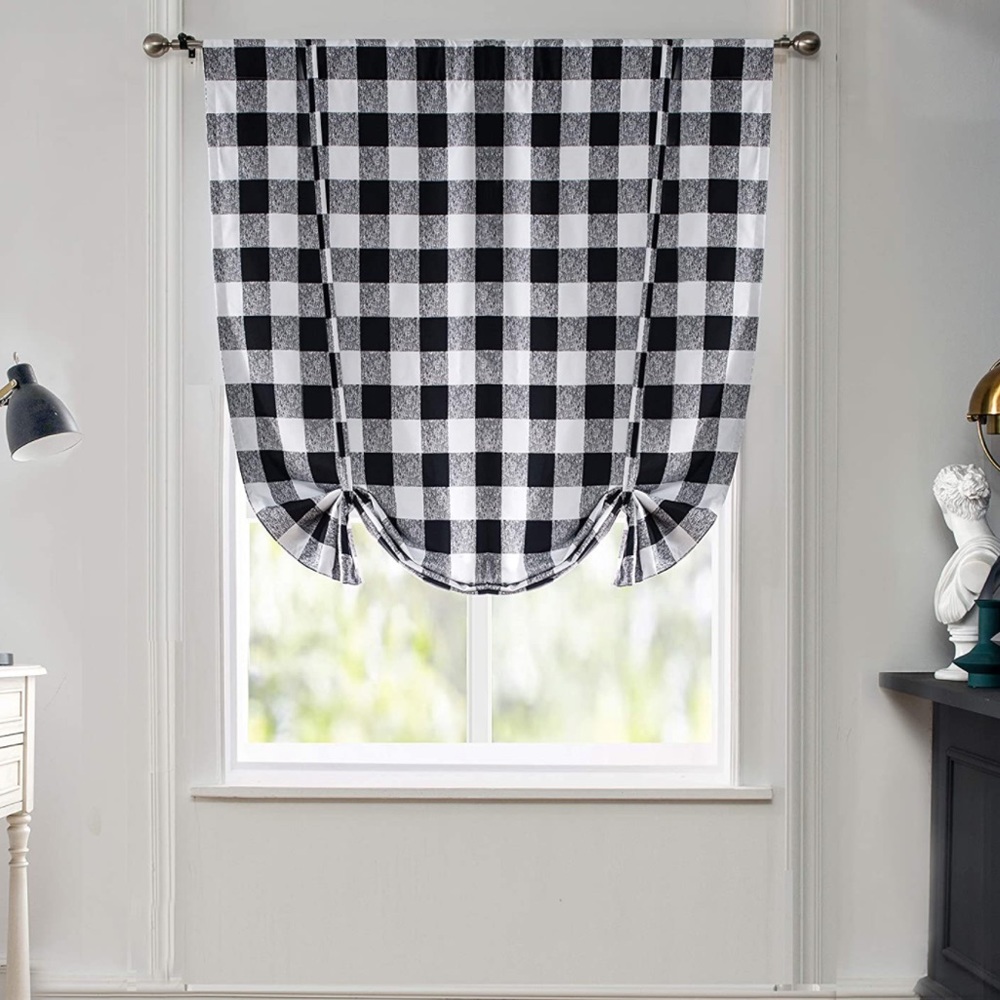 Buffalo checker printed plaid blackout curtain